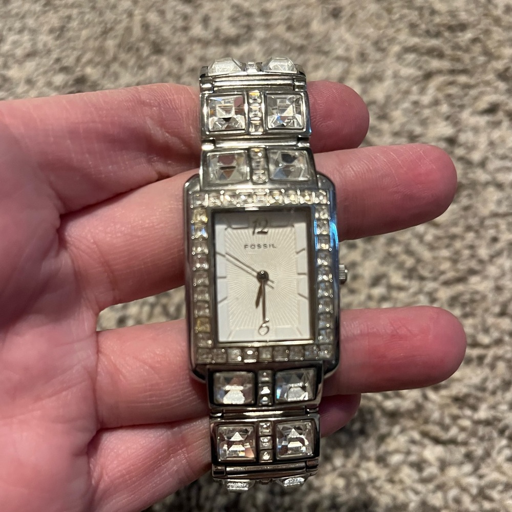 Diamond fossil watch
